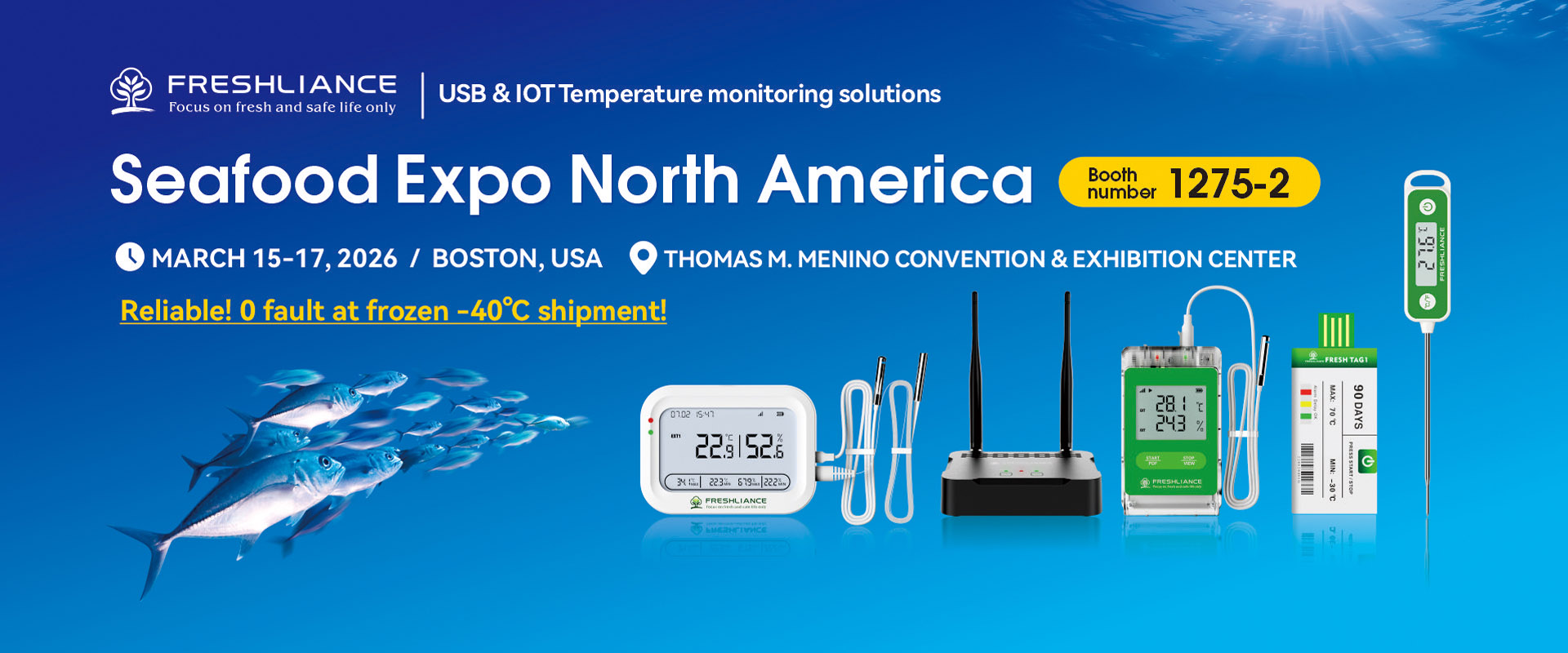 أهلاً بكم في جناح Freshliance في معرض المأكولات البحرية بأمر