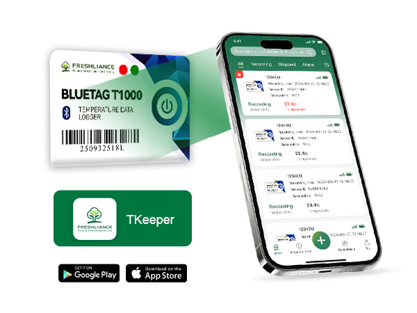 عبر البلوتوث BlueTag T1000 مسجل بيانات درجة الحرارة