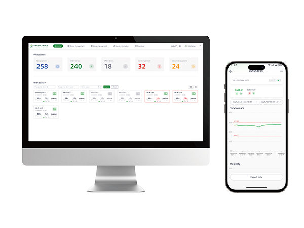 بوابة G2000 4G/WiFi/LAN LoRa لمراقبة درجة الحرارة في الوقت الفعلي لمستودعات المساحات الكبيرة